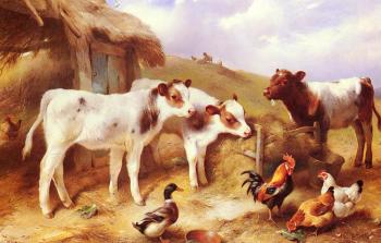 Walter Hunt : Calves, Chicken and a Duck